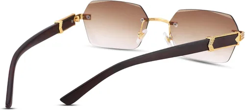 Vista 8 de Pro Acme Gafas de sol rectangulares sin montura para mujer, gafas cuadradas Y2K, sin marco