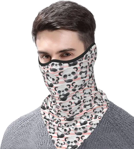 Vista 5 de Polaina para el cuello, bandanas para hombres y mujeres, cubierta de bufanda para la cara con rayos UV, con agujero para las orejas, máscara facial