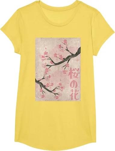 Vista 54 de Cherry Blossom Japanese Vintage Woodblock Japan Pink Sakura T-Shirt Asphalt Grey