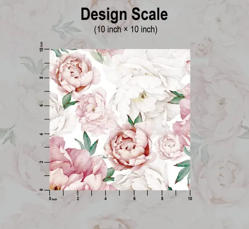 Vista 7 de Blooming Wall PS040 - Papel tapiz autoadhesivo para despegar y pegar, con peonía fresca, color blanco y rosa Rosado/Blanco