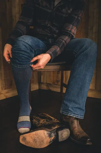 Vista 2 de WOODROAD Alpaca mezcla de lana hasta la rodilla calcetines para hombres y mujeres