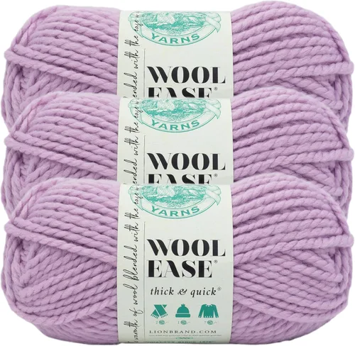 Vista 85 de Lion Brand Yarn - Ovillo de lana Wool-Ease Thick & Quick color fuerza aérea Super Bulky Wool Acrylic Blend Fiber for Soft Hats, Sweaters, Chunky