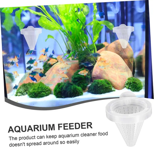 Vista 6 de POPETPOP Alimentador de peces - Alimentador de acuario Cono de gusano rojo Alimentador de Cono Alimentador de Alimentación Cono de Salmuera