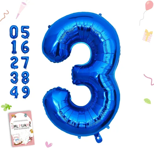 Vista 115 de Globos grandes de 40 pulgadas de números del 0 al 9, globos numéricos para decoración de fiesta de cumpleaños, globos de helio de aluminio