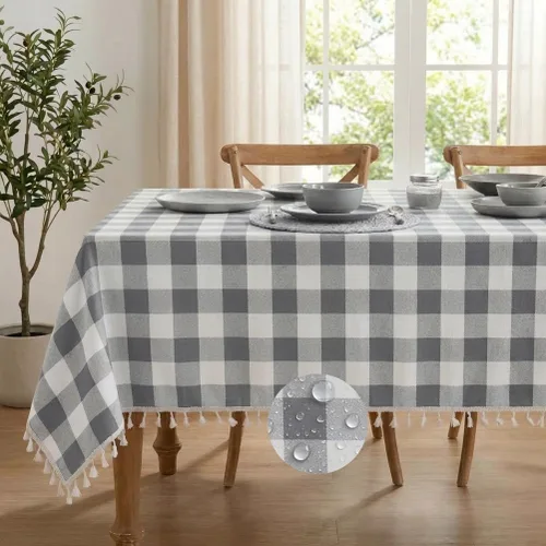 Vista 16 de Deep Dream Mantel rectangular para mesa, manteles rústicos impermeables de algodón y lino, manteles de estilo granja sin arrugas para fiestas