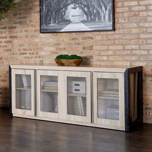 Vista 2 de NBF Storage Credenza - Armario de oficina para organización del espacio de trabajo, color marrón