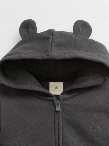Vista 3 de GAP Conjunto de sudadera con capucha y pantalón corto para bebé niño