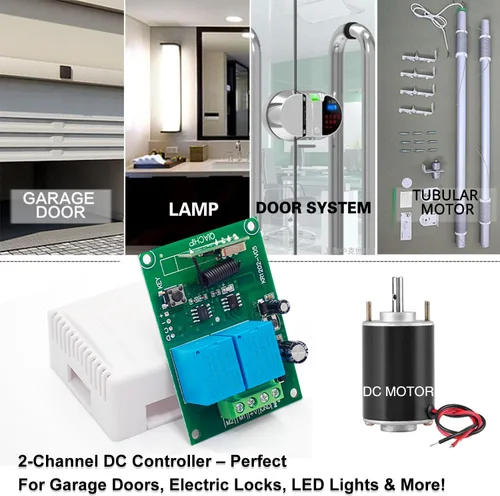Vista 3 de QIACHIP DC 5V 6V 12V 24V 36V 48V 60V Motor Eléctrico Avance y Reversa Control Remoto Inalámbrico RF Módulo de Relé Interruptor, Receptor 433Mhz