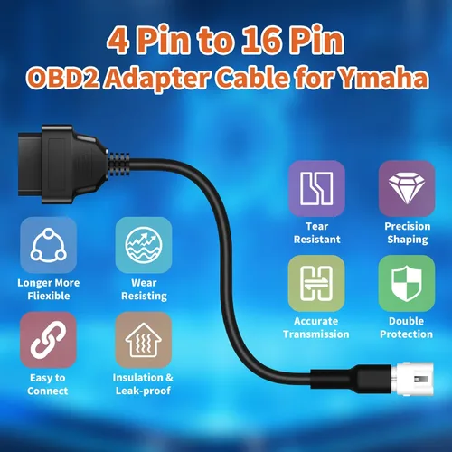 Vista 3 de Cable adaptador de motocicleta OBD2 para Yamaha Motos OBD Cable de diagnóstico 3Pin a 16Pin