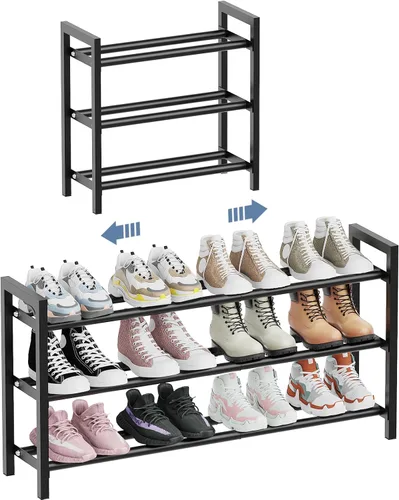 Vista 8 de Mavivegue Zapatero expandible, organizador de zapatos ajustable de 2 niveles, estante de zapatos para armario, entrada, puerta delantera