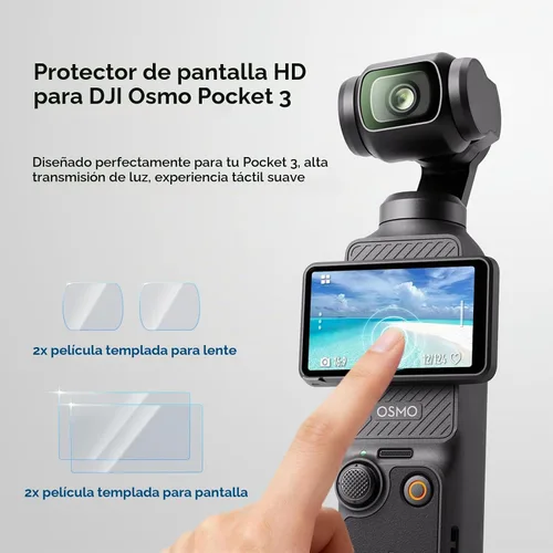 Vista 5 de Funda protectora para cámara DJI Osmo Pocket 3/Xtra Muse, funda de silicona suave con 2 protectores de pantalla y lente, accesorios de cuerpo