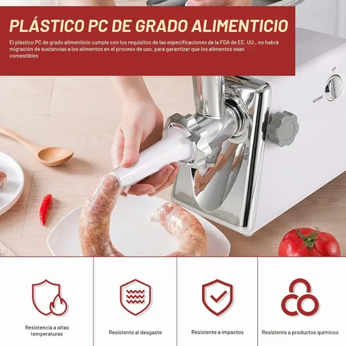 Vista 6 de Kit de tubo de relleno de salchichas para picadora de carne KitchenAid FGA