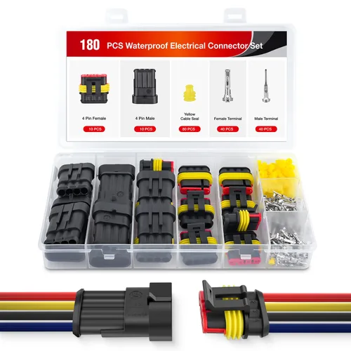 Vista 9 de Nilight 622 piezas conectores eléctricos de 1 2 3 4 5 6 pines, enchufe terminal macho hembra, conectores de cable impermeables, juego de conexión