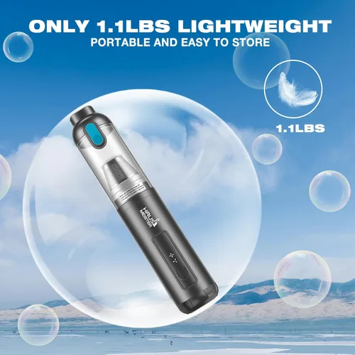 Vista 7 de HAUSMEISTER Airflex Go - Aspiradora inalámbrica para automóvil de 16000 Pa, aspiradora de mano 4 en 1 con plumero e inflador, mini aspiradora