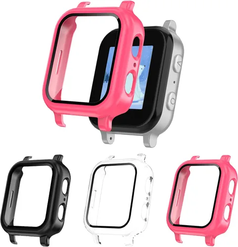 Vista 22 de Paquete de 2 fundas protectoras compatibles con Gabb Watch 3/3e, carcasa rígida de policarbonato duro con protector de pantalla de vidrio templado