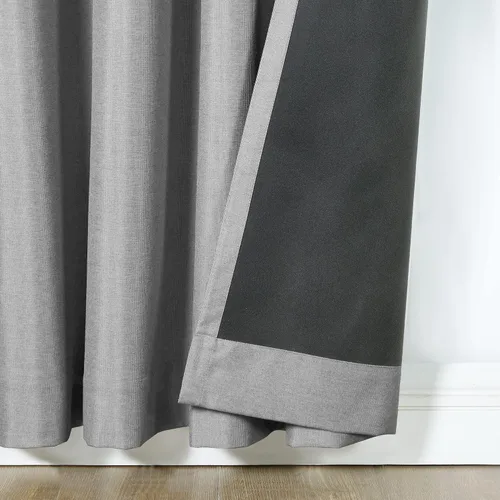 Vista 5 de SUN+BLK Bradley - Cortina opaca con aislamiento térmico texturizado, 1 panel con bolsillo para barra, color gris, 52 x 84 pulgadas, ancho ancho