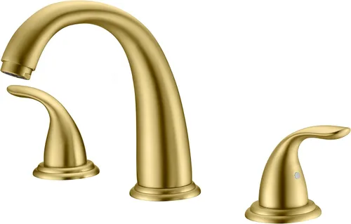 Vista 14 de SUMERAIN Grifo de bañera romana de baño de 2 asas, negro y dorado