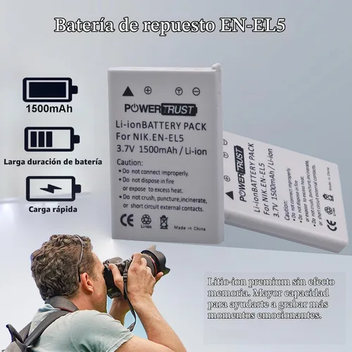 Vista 4 de Batería y cargador de repuesto EN-EL5