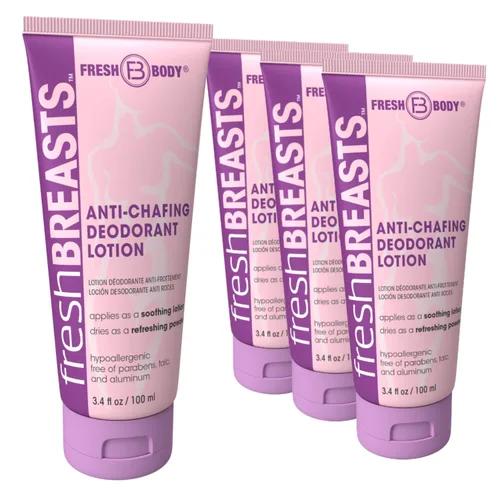 Vista 9 de Fresh Body FB Fresh Breasts - Loción desodorante antirozaduras en polvo, 3.4 onzas, desodorante de cuerpo entero para mujeres, muslos interiores