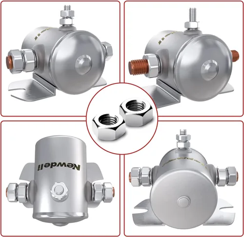 Vista 2 de Newdeli Max 200A Trombetta - Relé solenoide continuo de 3 terminales, de alta resistencia, para cabestrante marino 24106 SPST Solenoide 12VDC