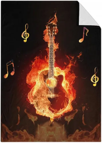 Vista 18 de Mercuryelf Manta de guitarra, suave, mullida y cálida, manta pequeña de 30 x 40 pulgadas para regazo y cuna, regalo para los amantes de la guitarra