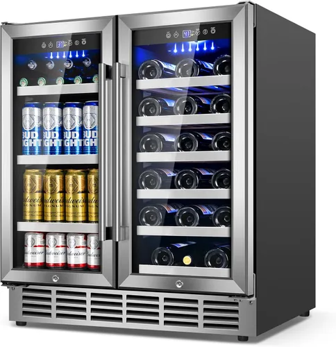 Vista 15 de Velivi Mini refrigerador con puerta de cristal, nevera pequeña, escritorio, enfriador de bebidas con cerradura para bebidas de cerveza, 1.4 pies