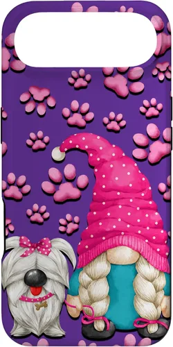 Vista 26 de iPhone 11 - Cosas de gnomo púrpura para mujer, patrón de pata rosa para perro, mamá