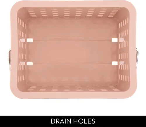 Vista 7 de iDesign - Organizador de ducha pequeño con asa, organizador de ducha portátil para dormitorio o baño, paquete de 3, color rosa