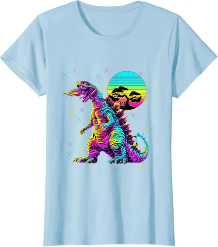 Vista 16 de Cool Streetwear synthwave 80s 90s retro anime snakezilla camiseta, Negro