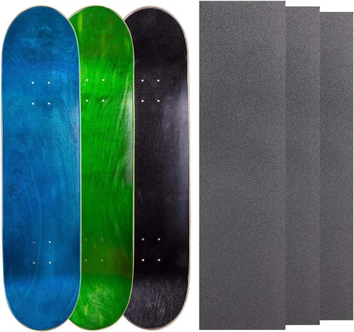 Vista 15 de Cal 7 Tablas de patineta de arce en blanco con cinta de agarre (paquete de 3, combinaciones)