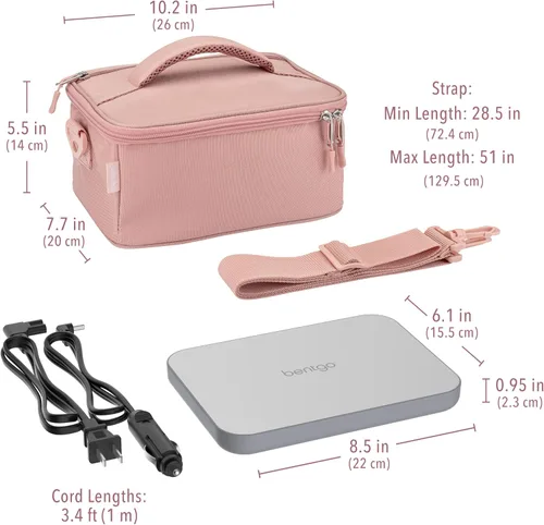 Vista 7 de Bentgo Heat - Bolsa de Almuerzo Eléctrica y Calentador de Alimentos para Recalentar Comidas en el Coche, en el Trabajo y Más - Caja de Almuerzo