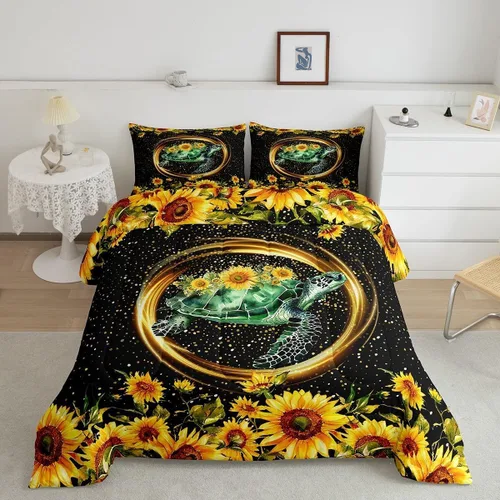 Vista 56 de Feelyou Juego de ropa de cama de sirena suave para niños y niñas, juego de edredón de escamas de peces oceánicos, tamaño individual, edredón