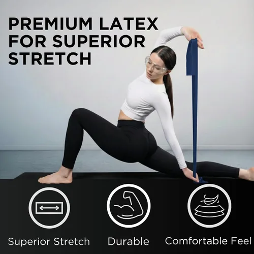 Vista 5 de THERABAND Juego de bandas de resistencia, bandas elásticas para ejercicio y terapia física, entrenamiento de fuerza para fitness superior e inferior