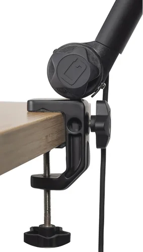 Vista 13 de Gator Frameworks - Soporte para micrófono de transmisión montado en escritorio Deluxe para podcasts y grabación; cable XLR integrado, (GFWBCBM3000)