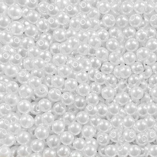 Vista 8 de 1500 cuentas de perlas para la fabricación de joyas, cuentas redondas sueltas de 0.157 pulgadas, 0.236 pulgadas, 0.394 pulgadas, 0.394 pulgadas