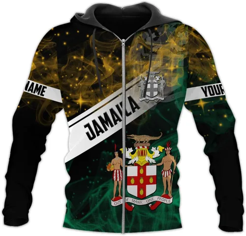 Vista 5 de HomeDesign Sudadera con capucha personalizada de Jamaica, sudaderas con capucha de Jamaica, suéteres de Jamaica, camisas para hombres y mujeres