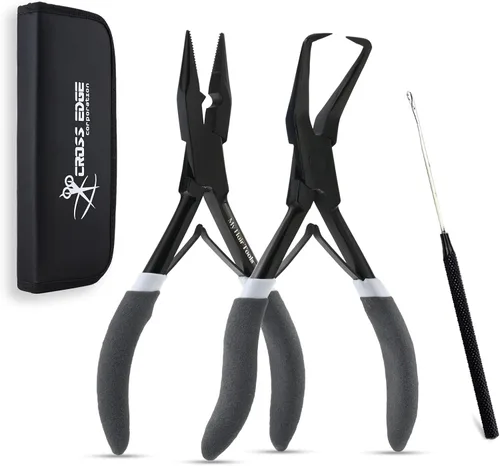 Vista 9 de Alicates para Extensiones de Cabello Compactos con Microperlas y Cinta en Removedor de Extensiones de Cabello de 5.5 Pulgadas, Alicates de Acero