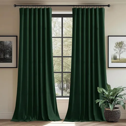 Vista 87 de StangH Cortinas de terciopelo rojo de 42 x 84 pulgadas de lujo, con aislamiento térmico, divisores de habitación, decoración navideña del hogar