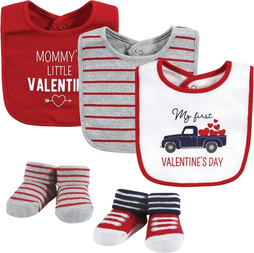 Vista 26 de Hudson Baby Conjunto de babero y calcetines unisex de algodón para bebé