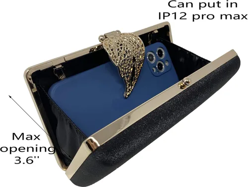 Vista 3 de Cirilla Bolso de noche de la PU de las mujeres bolso de embrague Crossbody bolso con hoja estilo flip lock para boda cóctel banquete