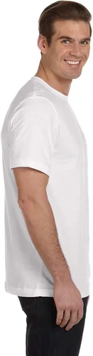 Vista 4 de Bella + Canvas Jersey manga corta bolsillo camiseta (3021), blanco, XL