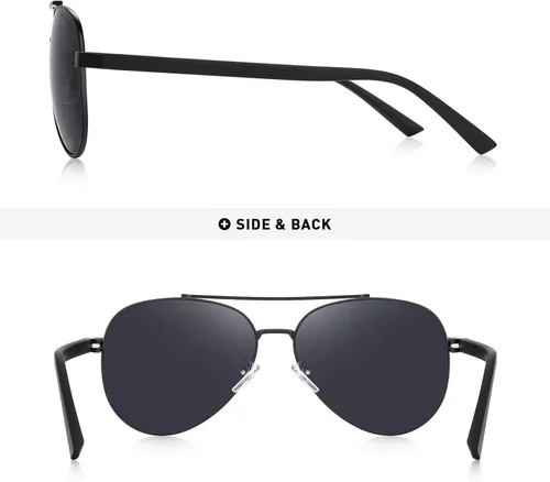 Vista 4 de OLIEYE - Gafas de sol polarizadas para hombre y mujer con funda de espejo de estilo clásico