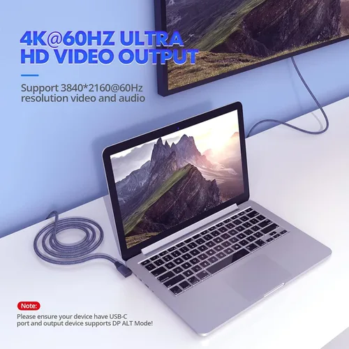 Vista 4 de Cable USB C en ángulo recto de 100 W, 10 pies, 2 unidades, USBC a USBC 3.2