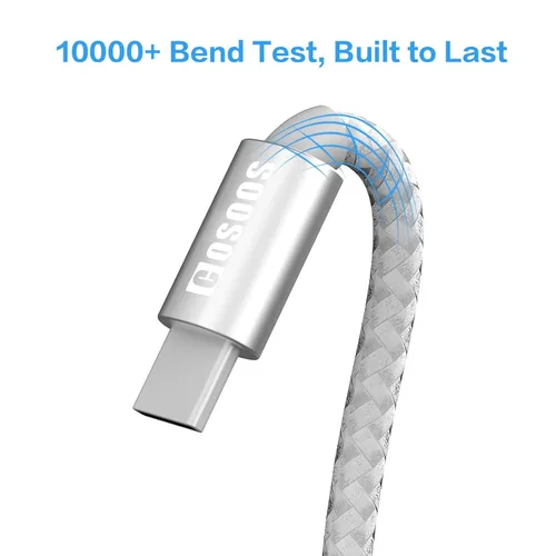 Vista 6 de COSOOS 2 cables cortos USB-C a iPhone, cable de alimentación de sincronización de carga rápida trenzado de nailon de 10 pulgadas/10.2 in, compatible