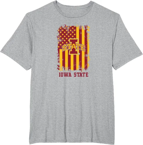 Vista 8 de Camiseta patriótica de Iowa State Cyclones con la bandera estadounidense, Blanco