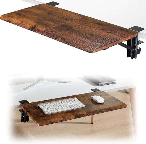 Vista 8 de ETHU Bandeja Extensible para Escritorio, 23.9 cm x 23.1 cm Ergonómico Reposabrazos para Computadora para Escritorio, Gaveta para Teclado Plegable