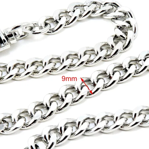 Vista 3 de Double K Basic Strong Strap Biker Trucker Key Jean Wallet Chain (17"/21") SLV/BLK CS146MLT