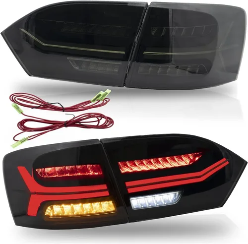 Vista 12 de VLAND Luces traseras LED para Jetta Sagitar 12-14 2011-2014 (no compatible con GLI y versión LED), montaje completo de lámpara trasera LED, rojo