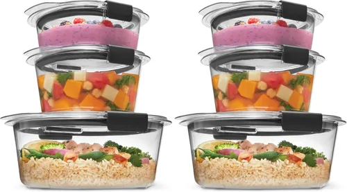 Vista 13 de Rubbermaid Brilliance® - Recipientes redondos a prueba de fugas, juego de 6 piezas