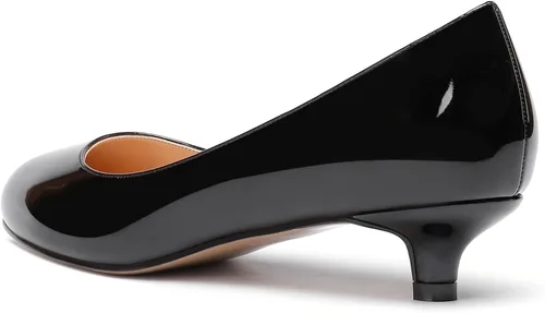 Vista 7 de WAYDERNS Zapatos de vestir de trabajo de patente para mujer, con puntera redonda, sin cordones, tacón bajo, 1.5 pulgadas